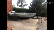 14’ Grumman Flat-bottom Boat and tilt tr