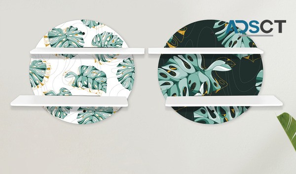 Buy Tropical Printed Circular Wall Shelf